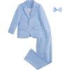 imageLOLANTA Boys Suit Wedding Ring Bearer Outfit Kids Suit Set Blazer Pants Bow Tie Dress Clothes Formal WearBlue
