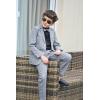 imageLOLANTA Boys Suit Wedding Ring Bearer Outfit Kids Suit Set Blazer Pants Bow Tie Dress Clothes Formal WearDark Gray