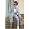 imageLOLANTA Boys Suit Wedding Ring Bearer Outfit Kids Suit Set Blazer Pants Bow Tie Dress Clothes Formal WearDark Gray