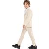 imageLOLANTA Boys Suit Wedding Ring Bearer Outfit Kids Suit Set Blazer Pants Bow Tie Dress Clothes Formal WearKhaki
