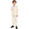 imageLOLANTA Boys Suit Wedding Ring Bearer Outfit Kids Suit Set Blazer Pants Bow Tie Dress Clothes Formal WearKhaki