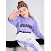 imageLOLANTA Girls 3 Piece Outfits Cropped Hoodie Tank Top Jogger Pants Set Hip Hop Jazz Street Dance Skateboarding ClothesLight Purple