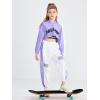 imageLOLANTA Girls 3 Piece Outfits Cropped Hoodie Tank Top Jogger Pants Set Hip Hop Jazz Street Dance Skateboarding ClothesLight Purple