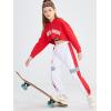 imageLOLANTA Girls 3 Piece Outfits Cropped Hoodie Tank Top Jogger Pants Set Hip Hop Jazz Street Dance Skateboarding ClothesRed