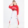 imageLOLANTA Girls 3 Piece Outfits Cropped Hoodie Tank Top Jogger Pants Set Hip Hop Jazz Street Dance Skateboarding ClothesRed
