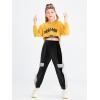 imageLOLANTA Girls 3 Piece Outfits Cropped Hoodie Tank Top Jogger Pants Set Hip Hop Jazz Street Dance Skateboarding ClothesYellow