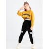imageLOLANTA Girls 3 Piece Outfits Cropped Hoodie Tank Top Jogger Pants Set Hip Hop Jazz Street Dance Skateboarding ClothesYellow
