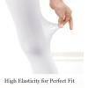 imageLOLANTA Girls Ballet Dance Tights Antislip Footed Super Soft Stockings for Kids Semi Opaque Elastic School Student PantyhoseWhite