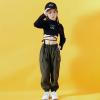 imageLOLANTA Girls Clothing Sets Jazz Dance Outfits Long Sleeve Crop Tops Cargo Hip Hop Pants SetsBlack3