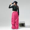 imageLOLANTA Girls Hip Hop Dance Clothes 2 Piece Outfits Jazz Team Long Sleeve Crop Top Cargo Pants SetPink