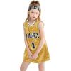 imageLOLANTA Girls Hip Hop Dance Clothes Kids Jersey Sequin Dress Long Tank Top Jazz Costume Cheerleading TShirtGold