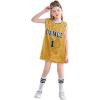 imageLOLANTA Girls Hip Hop Dance Clothes Kids Jersey Sequin Dress Long Tank Top Jazz Costume Cheerleading TShirtGold