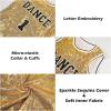 imageLOLANTA Girls Hip Hop Dance Clothes Kids Jersey Sequin Dress Long Tank Top Jazz Costume Cheerleading TShirtGold