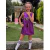 imageLOLANTA Girls Hip Hop Dance Clothes Kids Jersey Sequin Dress Long Tank Top Jazz Costume Cheerleading TShirtPurple