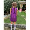imageLOLANTA Girls Hip Hop Dance Clothes Kids Jersey Sequin Dress Long Tank Top Jazz Costume Cheerleading TShirtPurple