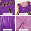 imageLOLANTA Girls Hip Hop Dance Clothes Kids Jersey Sequin Dress Long Tank Top Jazz Costume Cheerleading TShirtPurple