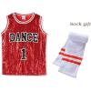 imageLOLANTA Girls Hip Hop Dance Clothes Kids Jersey Sequin Dress Long Tank Top Jazz Costume Cheerleading TShirtRed