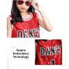 imageLOLANTA Girls Hip Hop Dance Clothes Kids Jersey Sequin Dress Long Tank Top Jazz Costume Cheerleading TShirtRed