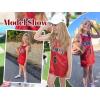 imageLOLANTA Girls Hip Hop Dance Clothes Kids Jersey Sequin Dress Long Tank Top Jazz Costume Cheerleading TShirtRed