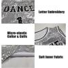imageLOLANTA Girls Hip Hop Dance Clothes Kids Jersey Sequin Dress Long Tank Top Jazz Costume Cheerleading TShirtSilver