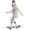 imageLOLANTA Girls Hip Hop Dance Clothes Kids Jersey Sequin Dress Long Tank Top Jazz Costume Cheerleading TShirtSilver