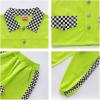 imageLOLANTA Girls Hip Hop Street Dance Clothes 3PCS Checkered Outfit Kpop Costume Pant SetGreen
