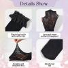 imageLOLANTA Girls Lace Knee High Socks 2 Pack Sheer Patterned Hollow Cute Ruffle School Stockings 59YearsBlack Heart Black Flower