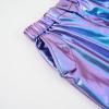 imageLOLANTA Girls Metallic Jogger Pants Shiny Jazz Street Hip Hop Dance Pants 716 Convertible Leg OpeningBluepurple