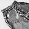 imageLOLANTA Girls Metallic Jogger Pants Shiny Jazz Street Hip Hop Dance Pants 716 Convertible Leg OpeningDark Gray