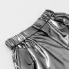 imageLOLANTA Girls Metallic Jogger Pants Shiny Jazz Street Hip Hop Dance Pants 716 Convertible Leg OpeningDark Gray