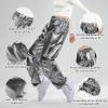 imageLOLANTA Girls Metallic Jogger Pants Shiny Jazz Street Hip Hop Dance Pants 716 Convertible Leg OpeningDark Gray