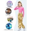 imageLOLANTA Girls Metallic Jogger Pants Shiny Jazz Street Hip Hop Dance Pants 716 Convertible Leg OpeningGold