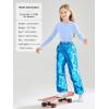 imageLOLANTA Girls Metallic Jogger Pants Shiny Jazz Street Hip Hop Dance Pants 716 Convertible Leg OpeningLake Blue