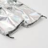 imageLOLANTA Girls Metallic Jogger Pants Shiny Jazz Street Hip Hop Dance Pants 716 Convertible Leg OpeningLaser Silver