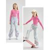 imageLOLANTA Girls Metallic Jogger Pants Shiny Jazz Street Hip Hop Dance Pants 716 Convertible Leg OpeningLaser Silver