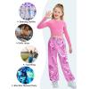 imageLOLANTA Girls Metallic Jogger Pants Shiny Jazz Street Hip Hop Dance Pants 716 Convertible Leg OpeningPink