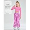 imageLOLANTA Girls Metallic Jogger Pants Shiny Jazz Street Hip Hop Dance Pants 716 Convertible Leg OpeningPink