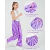 imageLOLANTA Girls Metallic Jogger Pants Shiny Jazz Street Hip Hop Dance Pants 716 Convertible Leg OpeningPurple