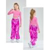 imageLOLANTA Girls Metallic Jogger Pants Shiny Jazz Street Hip Hop Dance Pants 716 Convertible Leg OpeningRose