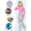 imageLOLANTA Girls Metallic Jogger Pants Shiny Jazz Street Hip Hop Dance Pants 716 Convertible Leg OpeningSilver