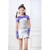 imageLOLANTA Girls Metallic Shirts with Arm Sleeves Slim Fit Stretchy Shiny Jazz Hip Hop Dance Tops Raves Festivals CostumesBlue Purple