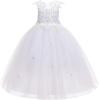 imageLOLANTA Girls Pageant Dresses Kids Gowns for Girls Ball Gown Dress Flower Girls Dresses for Wedding Occasion WearWhite