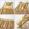 imageLOLANTA Girls Sequin Dance Outfit Crop Sequin Top Metallic Shorts with Tassel Arm Sleeves 513 Years Recital CostumesGold