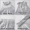 imageLOLANTA Girls Sequin Dance Outfit Crop Sequin Top Metallic Shorts with Tassel Arm Sleeves 513 Years Recital CostumesSilver