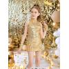 imageLOLANTA Girls Sequins Dance Clothes Dress 412 Yrs Sparkle Hip Hop Jazz Dance Outfit Sleeveless Top and ShortsGolden