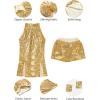 imageLOLANTA Girls Sequins Dance Clothes Dress 412 Yrs Sparkle Hip Hop Jazz Dance Outfit Sleeveless Top and ShortsGolden