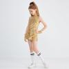 imageLOLANTA Girls Sequins Dance Clothes Dress 412 Yrs Sparkle Hip Hop Jazz Dance Outfit Sleeveless Top and ShortsGolden