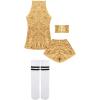 imageLOLANTA Girls Sequins Dance Clothes Dress 412 Yrs Sparkle Hip Hop Jazz Dance Outfit Sleeveless Top and ShortsGolden