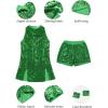 imageLOLANTA Girls Sequins Dance Clothes Dress 412 Yrs Sparkle Hip Hop Jazz Dance Outfit Sleeveless Top and ShortsGreen