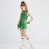 imageLOLANTA Girls Sequins Dance Clothes Dress 412 Yrs Sparkle Hip Hop Jazz Dance Outfit Sleeveless Top and ShortsGreen